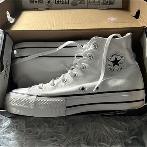 White Platform Canvas Converse